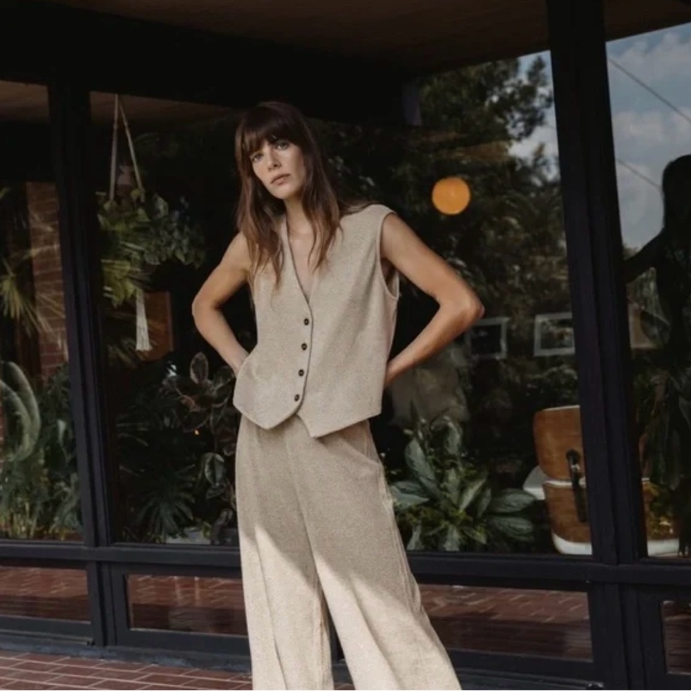 ZARA TEXTURED JACQUARD PANTS